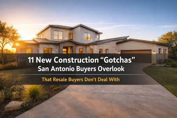 11 New Construction “Gotchas” San Antonio Buyers Overlook (That Resale Buyers Don’t Deal With)