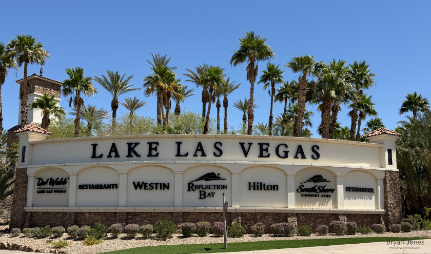 Lake Las Vegas Henderson NV entrance sign waterfront community homes for sale Bryan Jones REALTOR