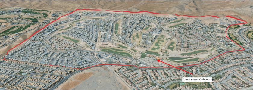 Amara Golf Club The Ridges Summerlin Las Vegas aerial map future clubhouse location Bryan Jones REALTOR