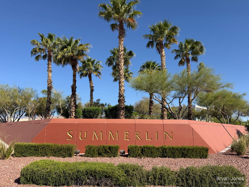Summerlin Las Vegas master planned community entrance sign luxury homes Bryan Jones REALTOR