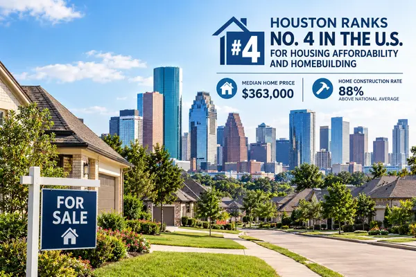 Houston Ranks No. 4 in the U.S. for Housing Affordability and Homebuilding