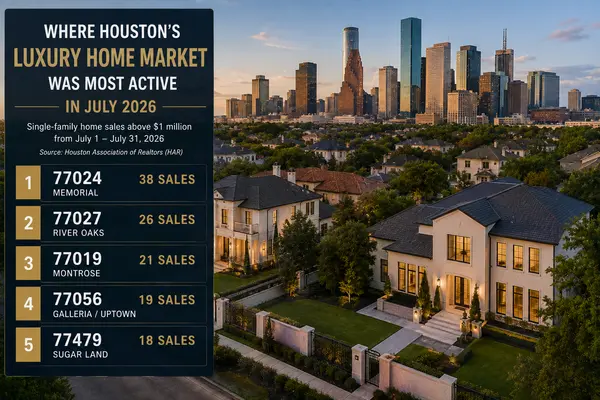 Where Houston’s Luxury Home Market Was Most Active in July 2026
