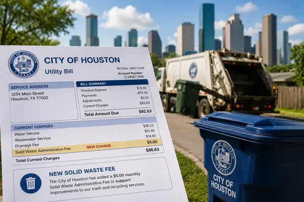 Houston’s New $5 Trash Fee Is Showing Up on Water Bills. Here’s What Homeowners Need to Know