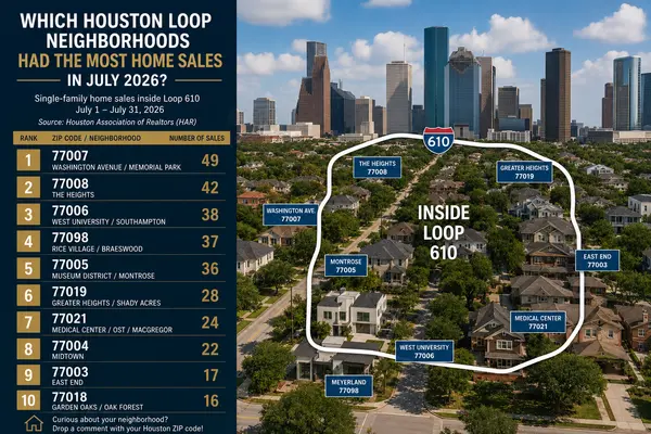 Which Houston Loop Neighborhoods Had the Most Home Sales in July 2026?