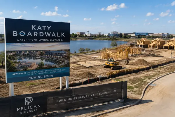 Katy Boardwalk Is Finally Taking Shape as Construction Begins on New Waterfront Homes