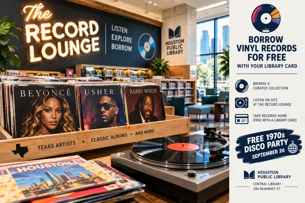 Houston’s Central Library Is Lending Vinyl Records Again — And It’s Free