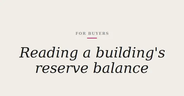 How to Read a Downtown Chicago Condo Building's Reserve Balance Before You Buy