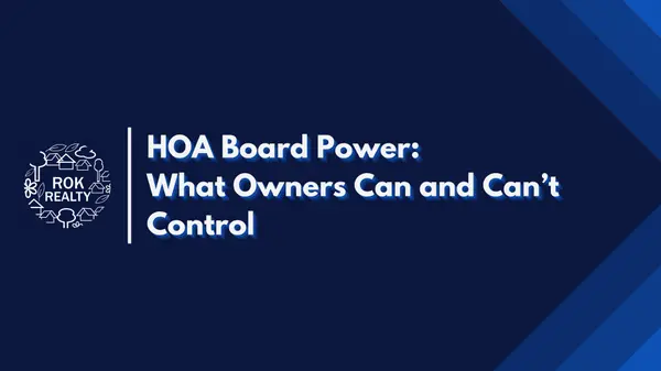 HOA Board Power: What Owners Can and Can’t Control,Robert O'Keefe