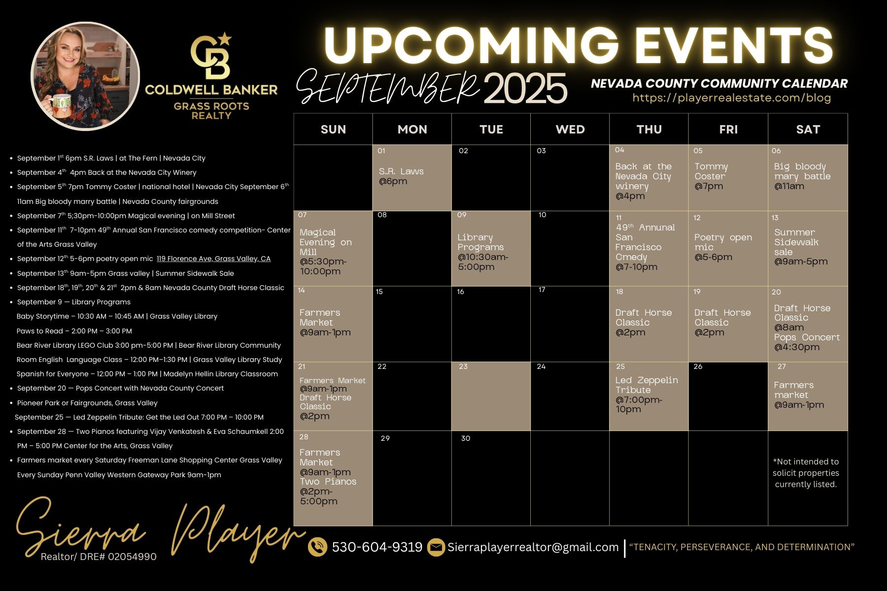 Nevada County September 2025 Events Calendar