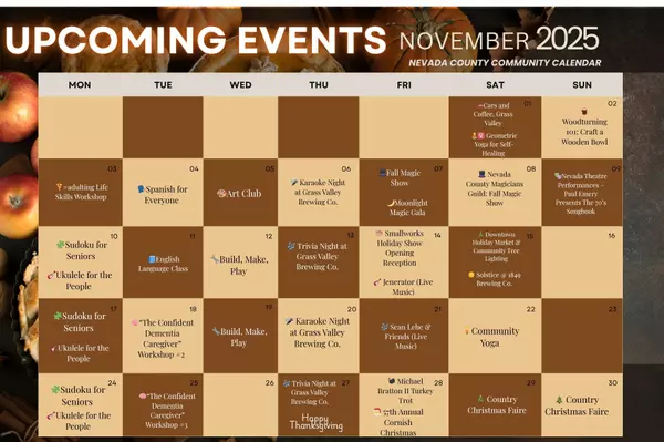 November 2025- Nevada County Community event Calendar