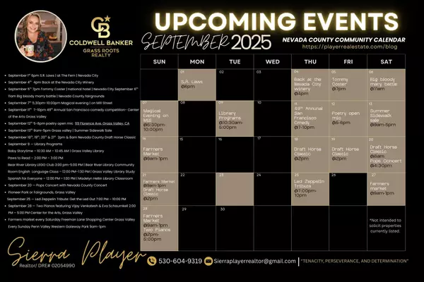 September 2025- Nevada County Event Calendar