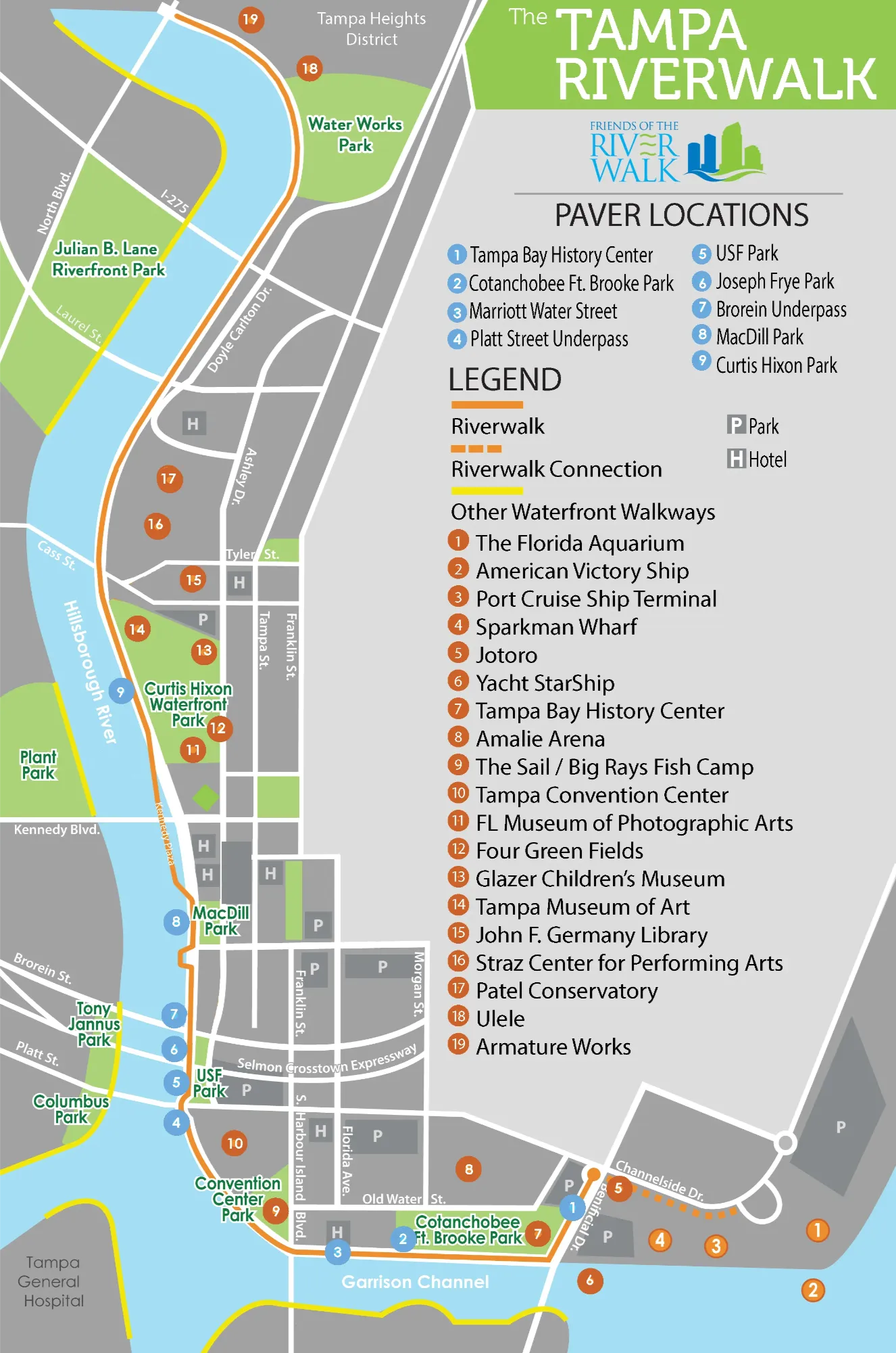 Tampa Riverwalk Map