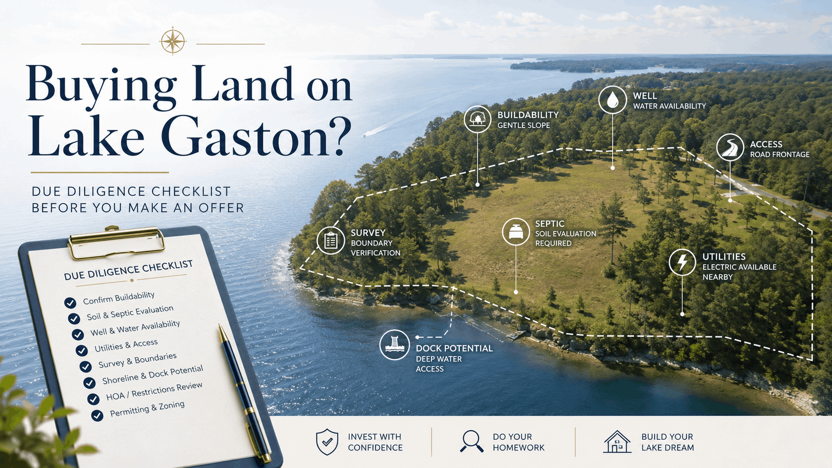 Lake Gaston land due diligence checklist for buyers