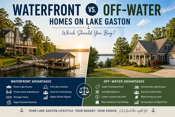 Waterfront vs. Off-Water Homes on Lake Gaston: Which Should You Buy?