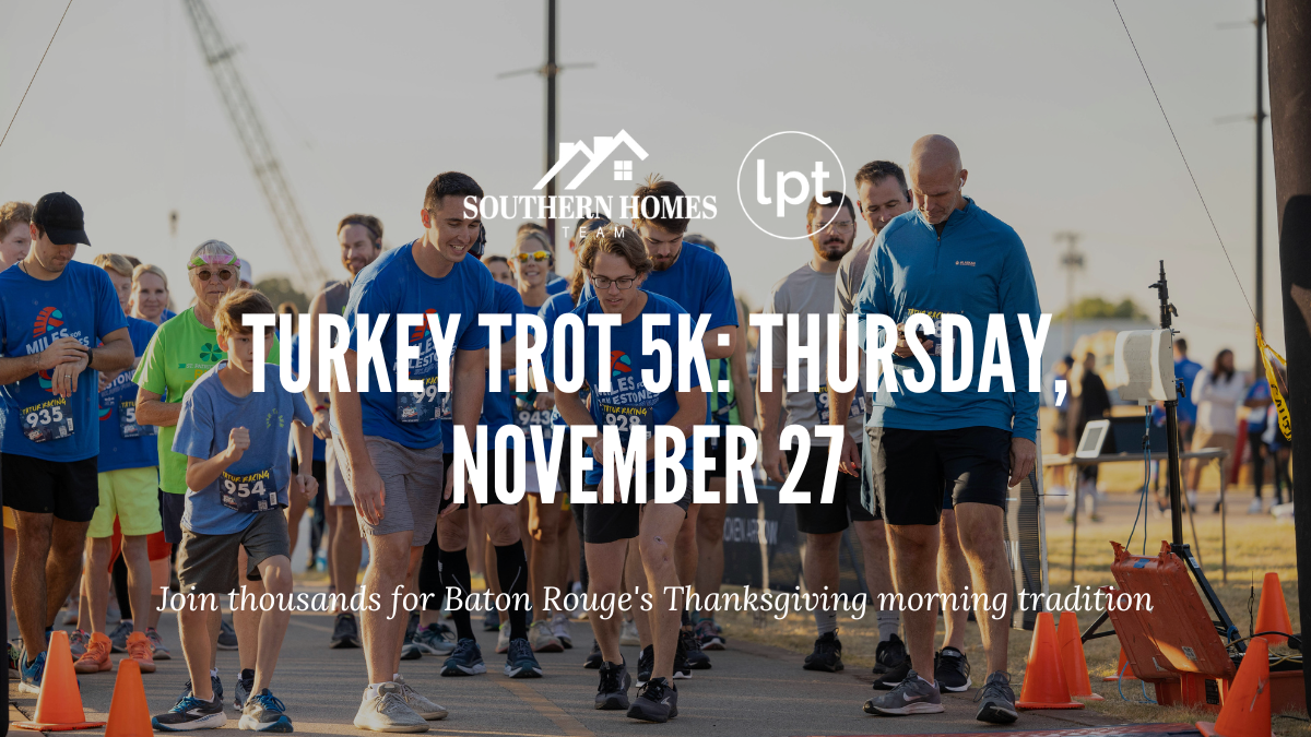 Baton Rouge Turkey Trot 5K runners on Thanksgiving morning Thursday November 27 in downtown Baton Rouge with families and community participating in annual race