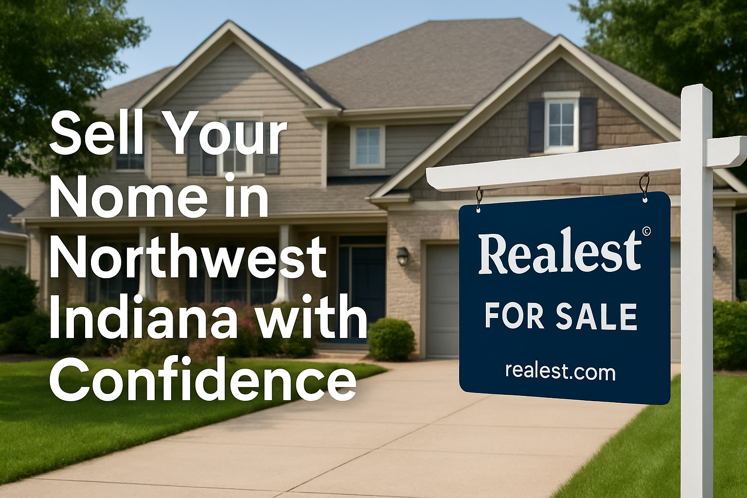 Realest listing sign in front of a Northwest Indiana home