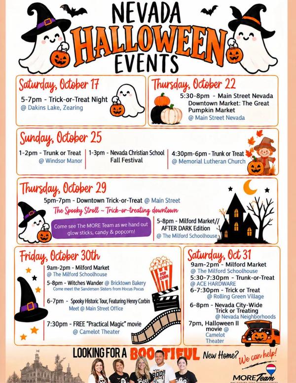 Halloween 2026 in Nevada & Central Iowa: Trick-or-Treat Times, Fall Festivals & Spooky Fun!