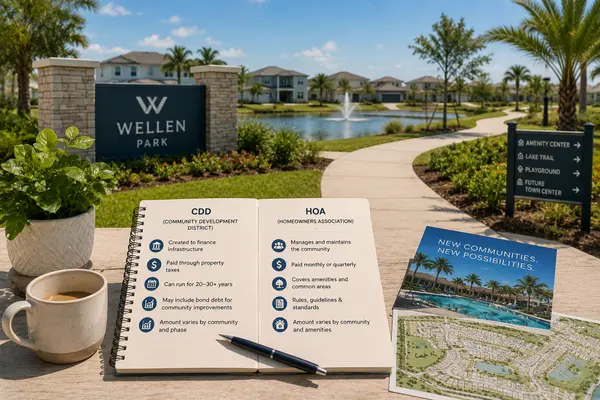 Understanding CDD vs HOA Fees, What Buyers Should Expect in Wellen Park and New Florida Communities,Hunt Brothers Realty
