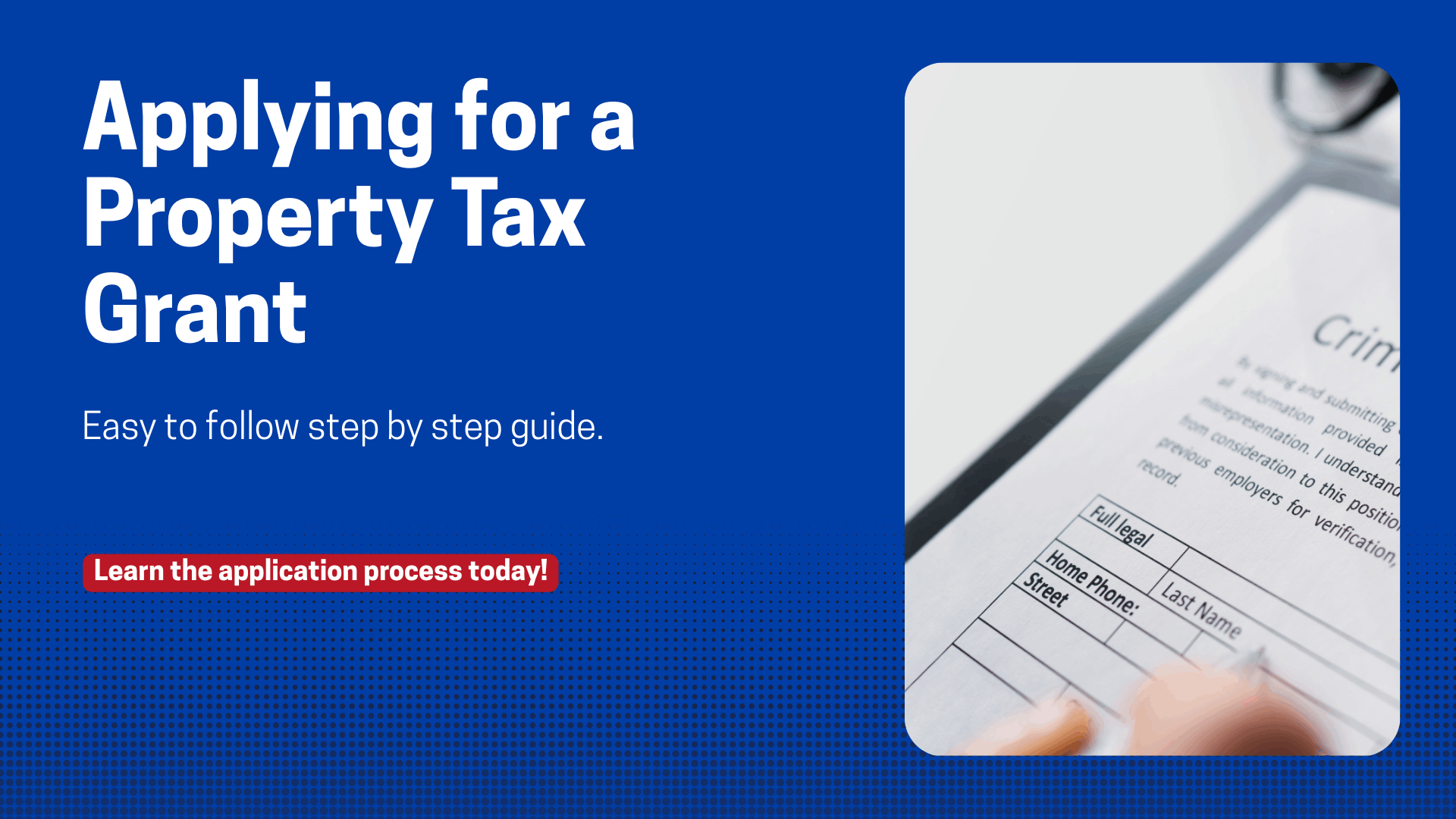 Property Tax Grant Apply Online