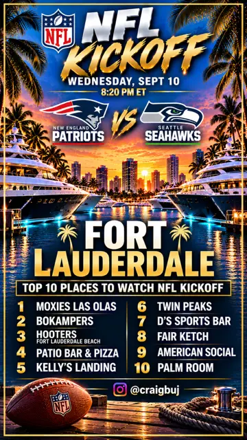 NFL Kickoff - Fort Lauderdale, Top 10 Places to Watch