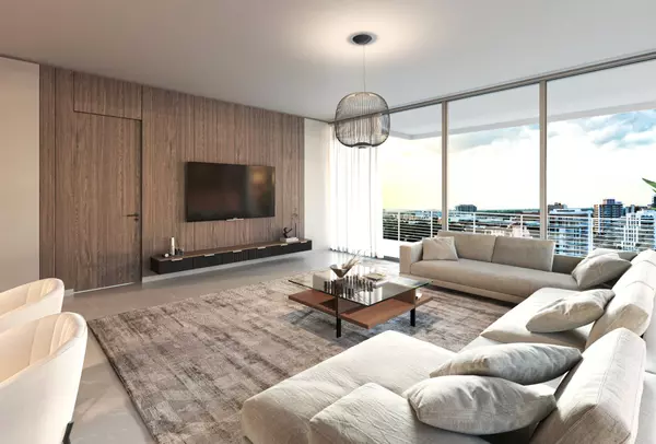 The Terraces fort lauderdale new construction living room rendering