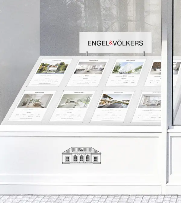 Expose Display in an Engel & Voelkers real estate office window