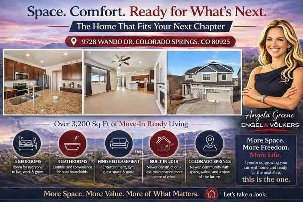 Outgrowing Your Home? Discover 9728 Wando Dr in Colorado Springs—Space, Comfort & Move-In Ready Living,Angela Greene