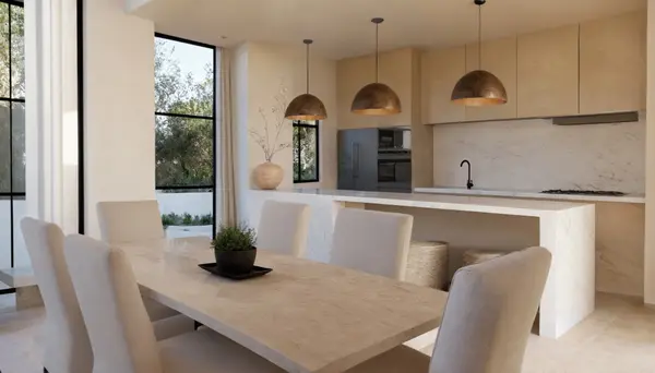 Elegant dining area with natural finishes at Selva Estates luxury residences in Tulum