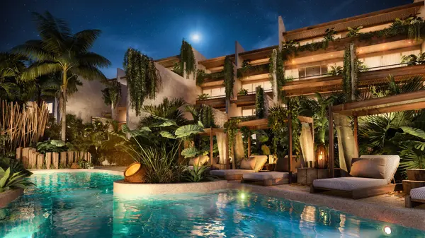 Calm social lounge within the Mayaliah by MGallery residential community