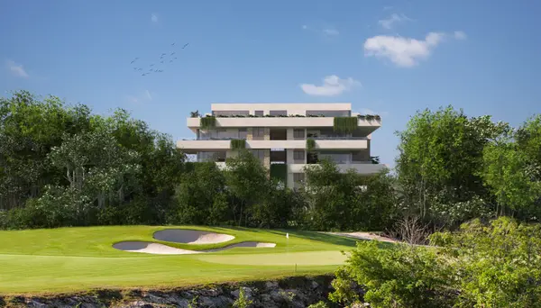 El Camaleón Mayakoba Golf Course surrounded by tropical jungle and lagoons