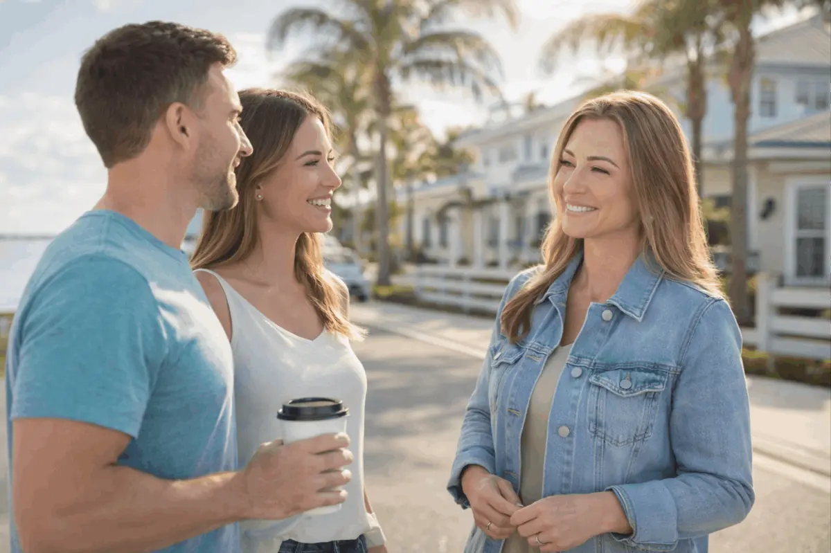 Nicole Kronoff, Brevard County Florida real estate agents meeting with home buyers.