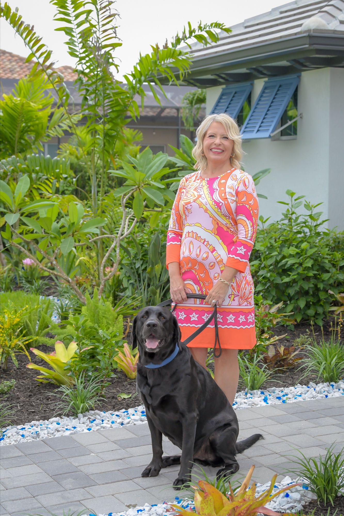 Angela with her dog
