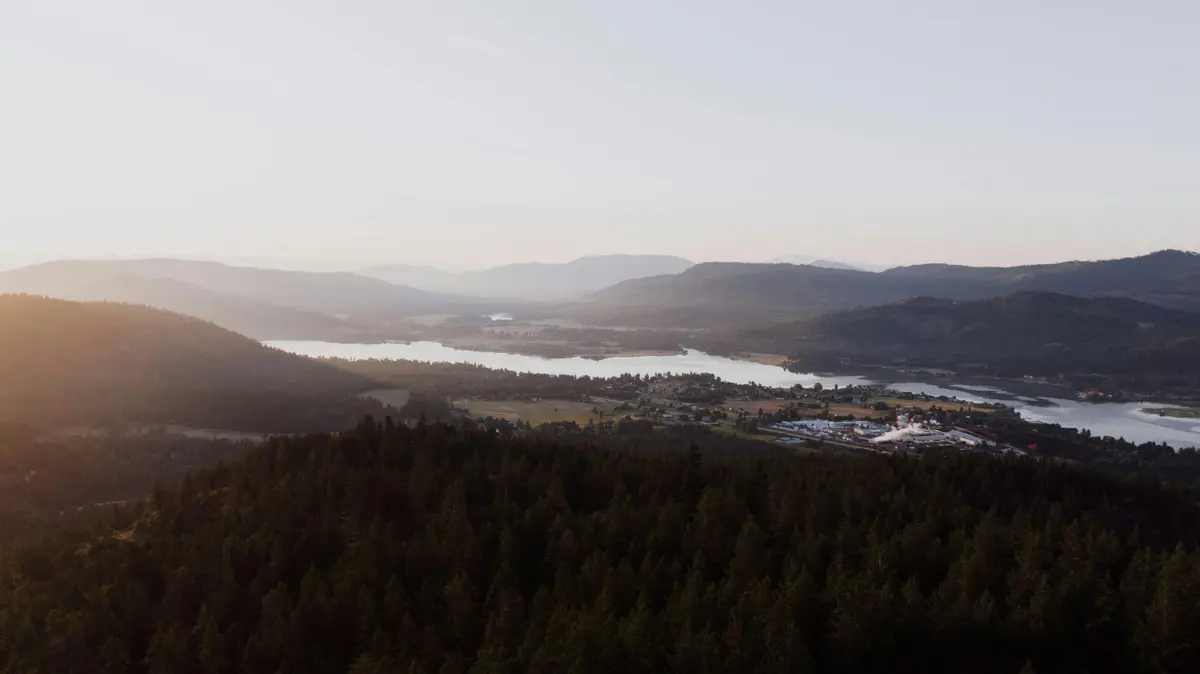 mountain views with water and trees