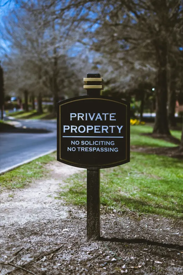private property sign in ground