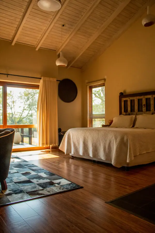 inside mountain home bedroom