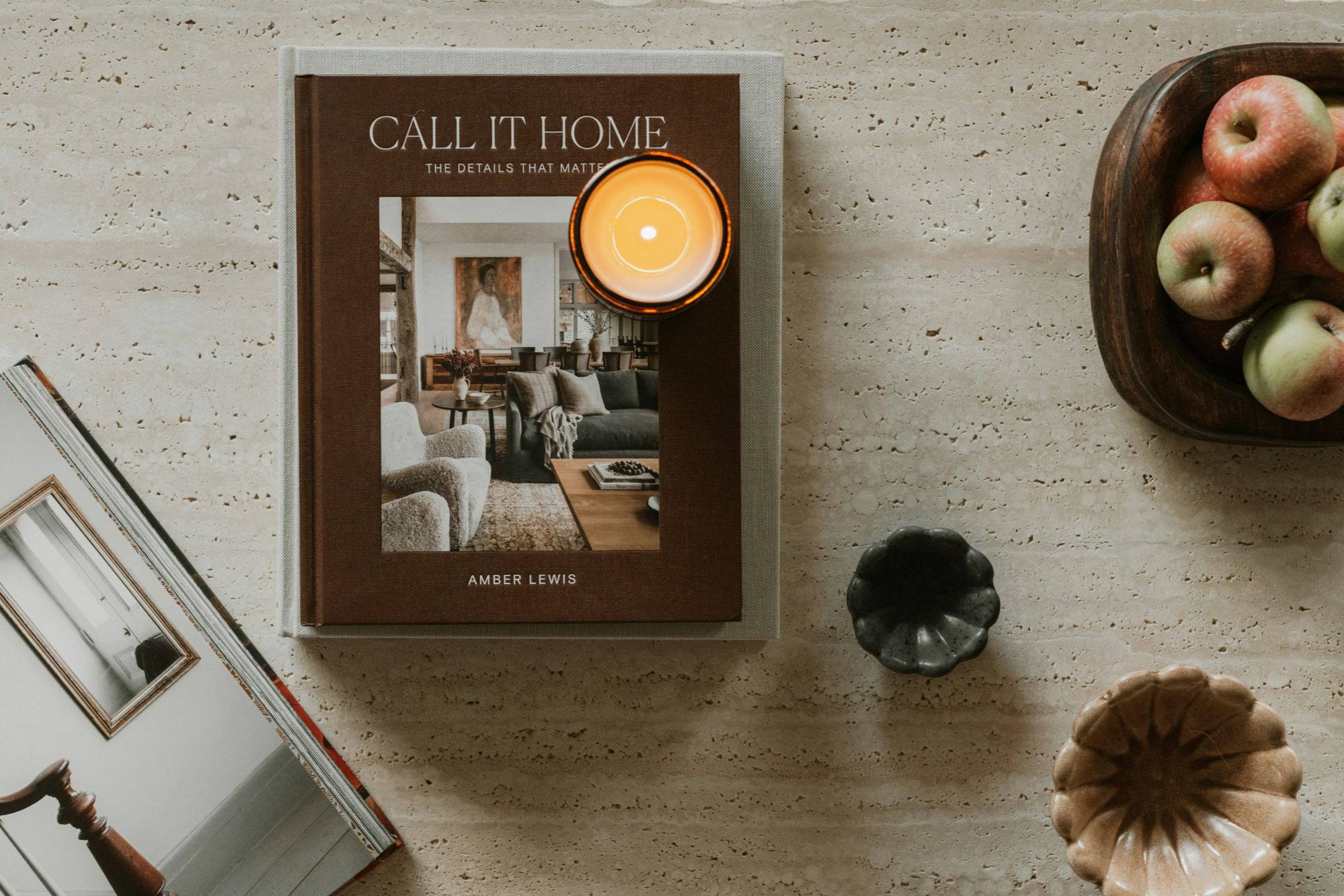Design edit welcome flatlay book candle · JPG