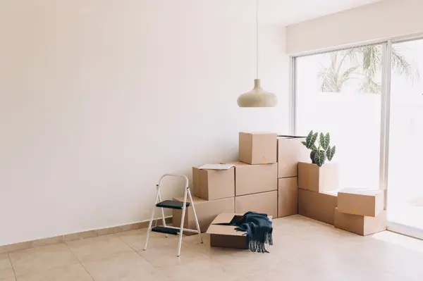 Canva - Moving In Moving Boxes in a House