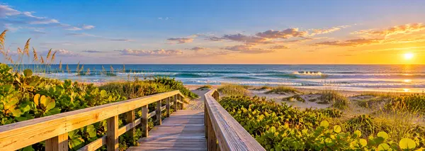 Golden Boardwalk to the Sea