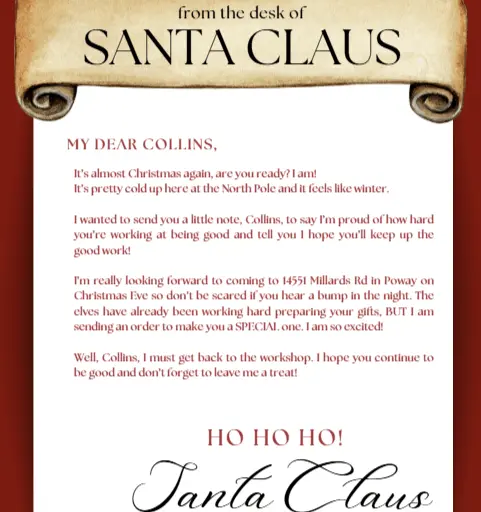 Letter from Santa