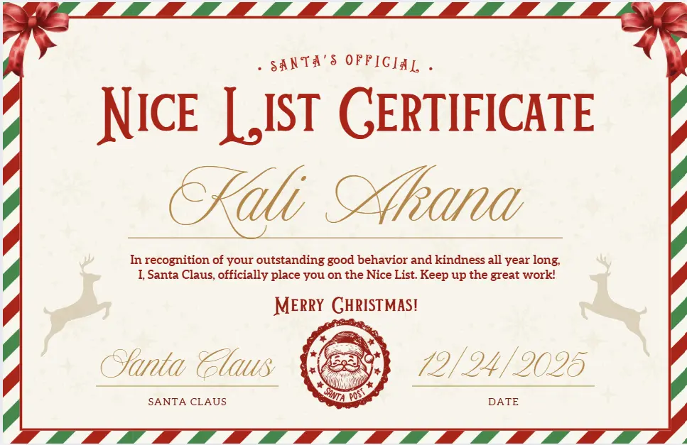 Nice List Cert