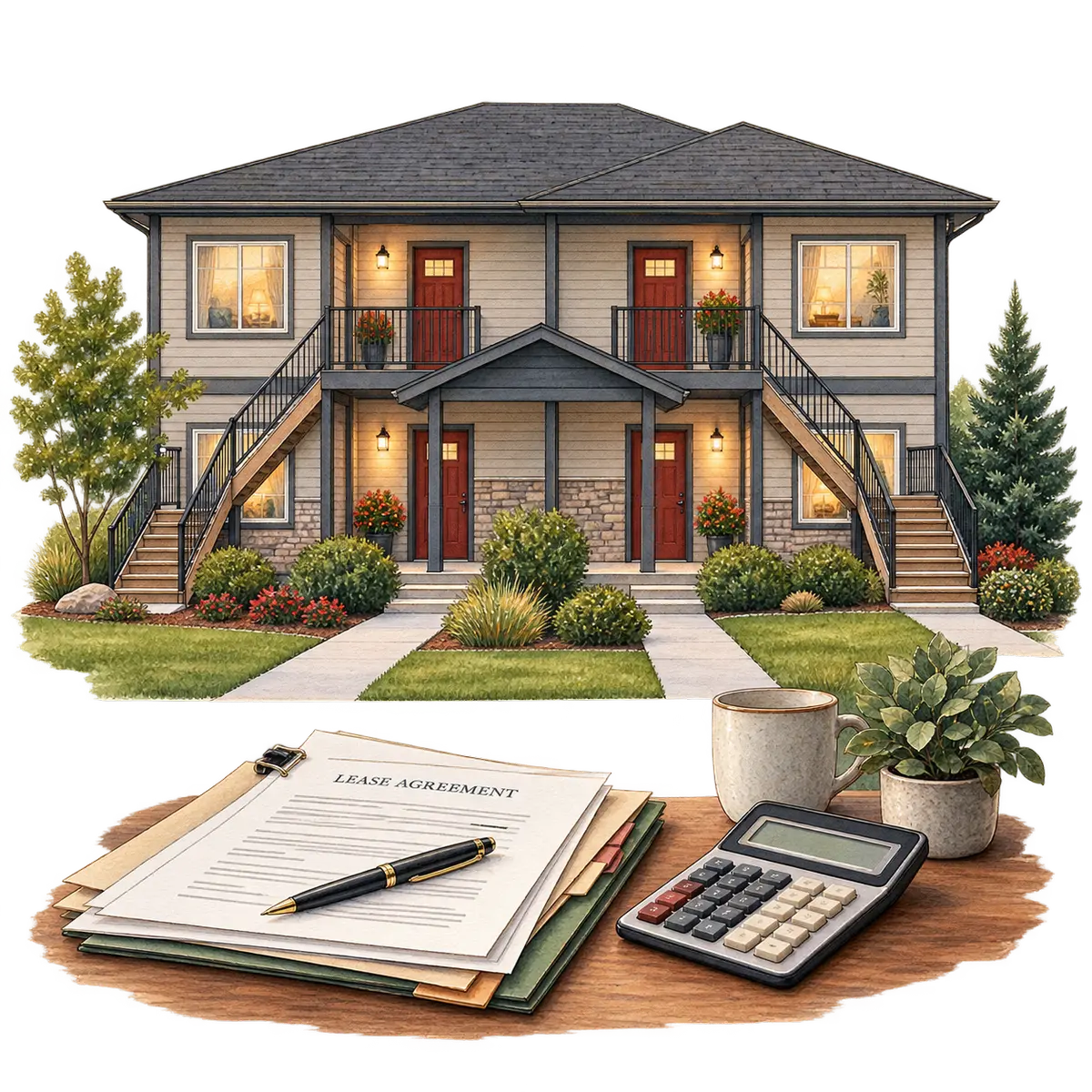 Illustration of a stabilized multifamily rental investment