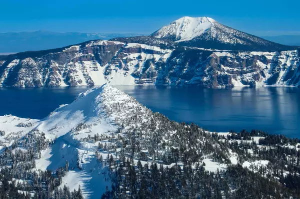 MT SCOTT AND CRATER LAKE OREGON IN WINTER