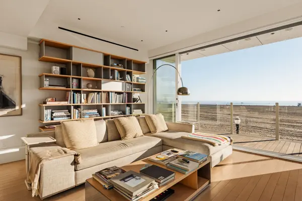 living room at monolith in santa monica with panoramic beach views