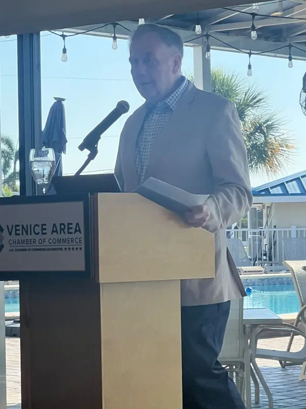 Dr Jerry Parrish, Chief Economist for Metro Atlanta Chamber speaks to the Venice Chamber