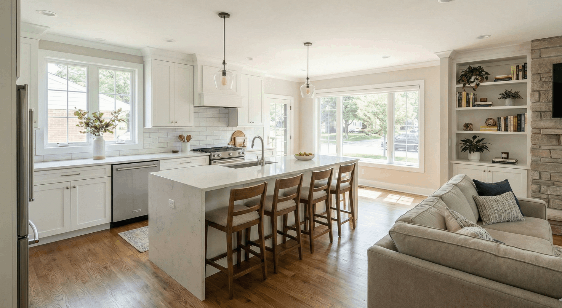 Modern updated kitchen in North Shore Chicago luxury home Highland Park Winnetka Lake Fores