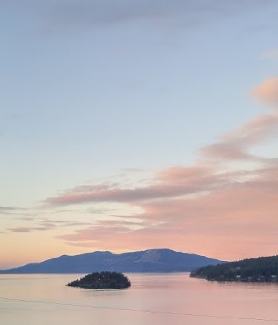 Sunset over the water in Greater Victoria