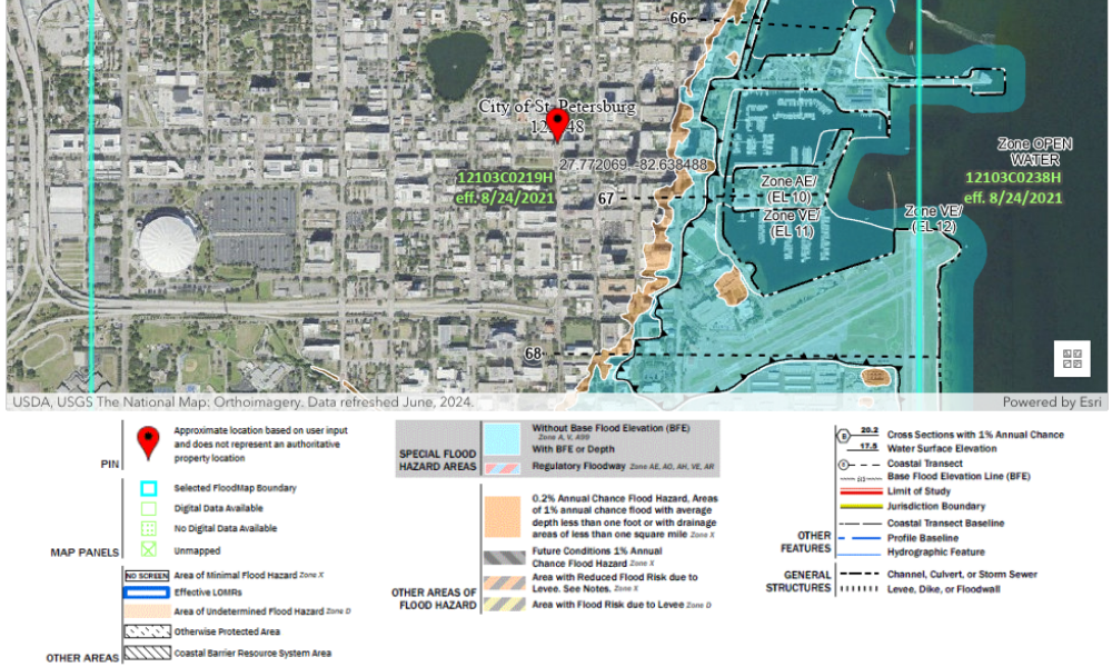 St. Petersburg, Florida flood zone map