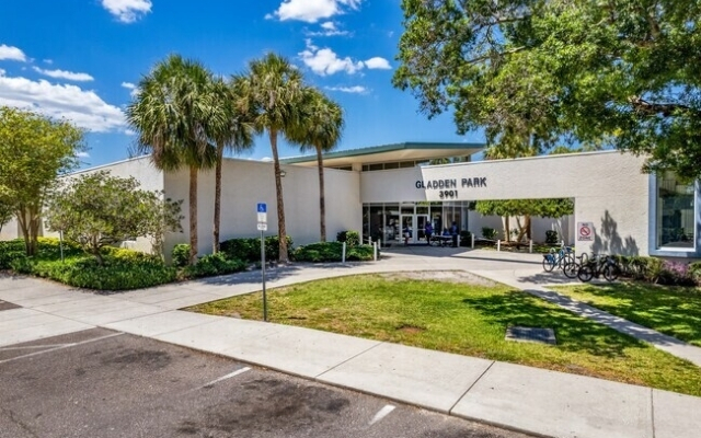 Gladden Park Recreation Center entrance in Disston Heights, St. Petersburg, FL