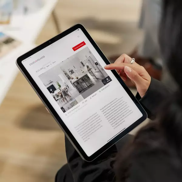 Engel & Volkers listing being viewed on tablet