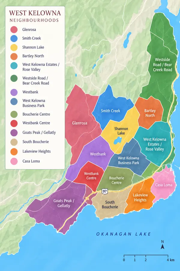 West Kelowna Neighborhoods Map